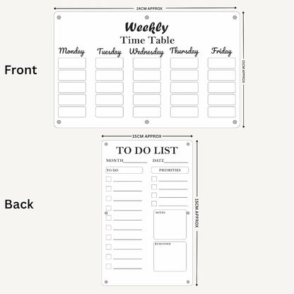 Magnetic Whiteboard Weekly Planner & to Do List | Double Sided Dry Erase Board