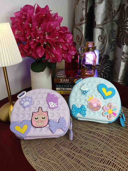 Cute Mini Purse for Little Girls | Round Crossbody Sling Bag | Soft Silicone Coin Purse | Kids Shoulder Bag | Random 1 Piece