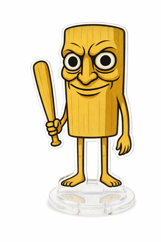 Tung Tung Sahur Acrylic Standee | Cartoon Character Desk Decor with Acrylic Base | Cute Mini Figurine for Office, Gaming Setup & Home | Unique Gift Item (15 cm)