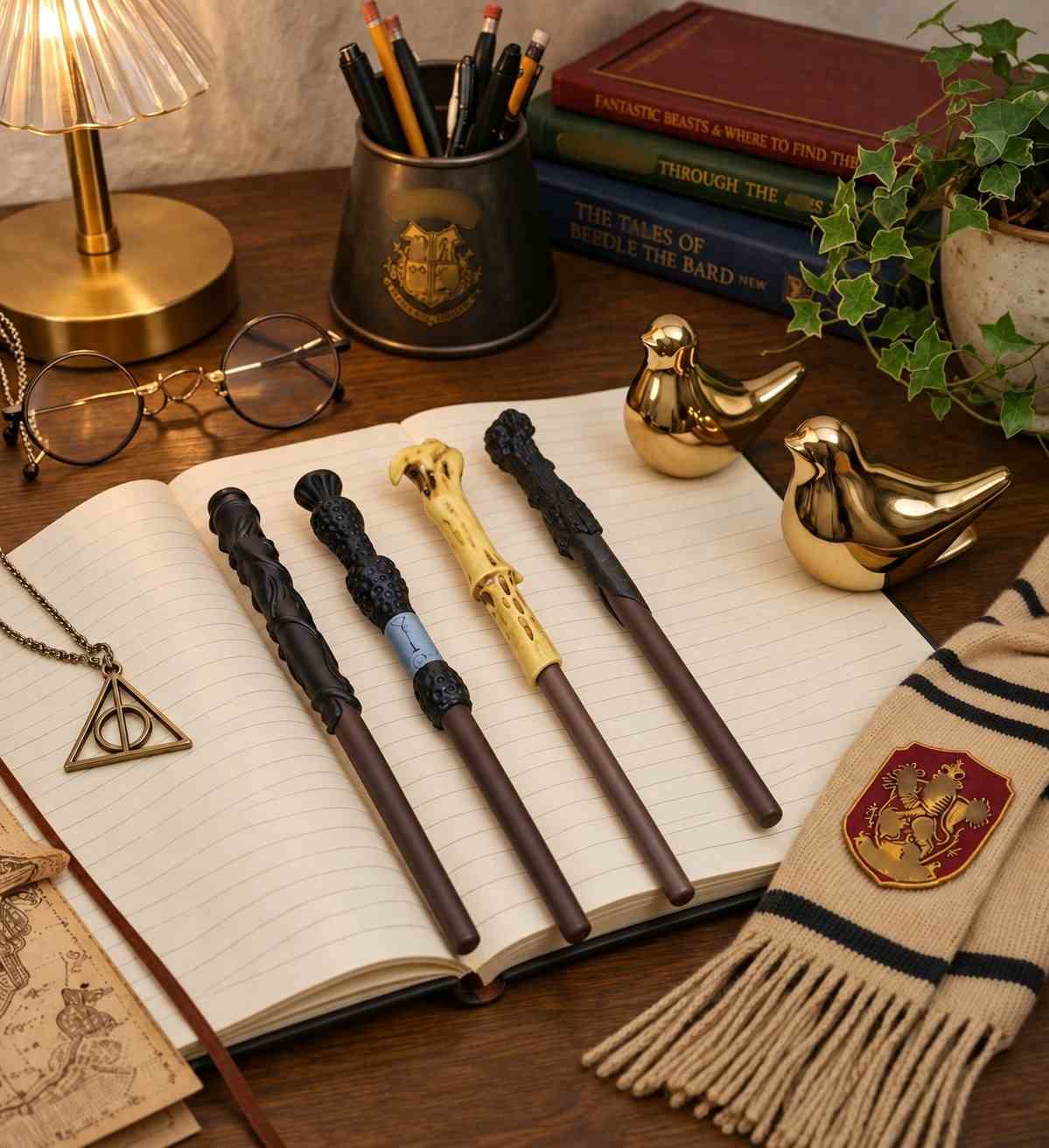Harry Potter Wand Pen Set of 4 | Magical Theme Pens for Kids & Fans