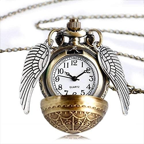 Harry Potter Vintage Winged Pocket Watch with Chain – Antique Style Quartz Watch for Men & Women