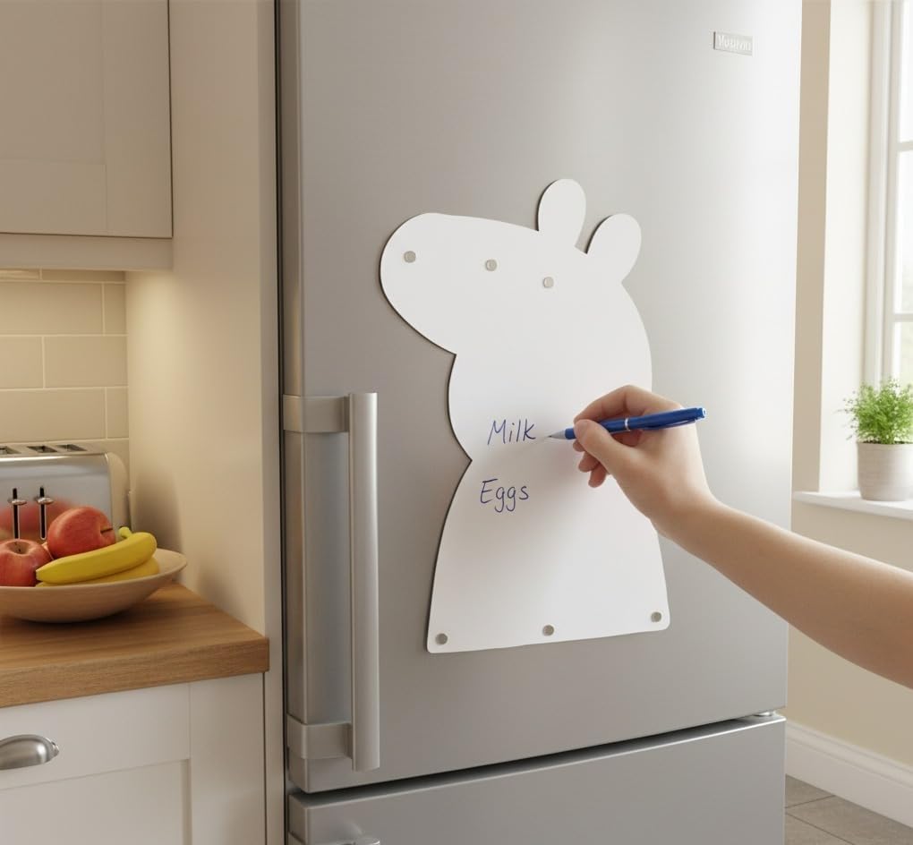 Cute Pig Magnetic Whiteboard | Reusable Magnetic Board for Study, Chores & Activities |Marker Pen Included | Home & School Learning Organizer