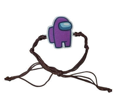 Among Us Purple | Premium Wooden Rakhi | Soft Nylon Thread | Size - 4 x 3 cm