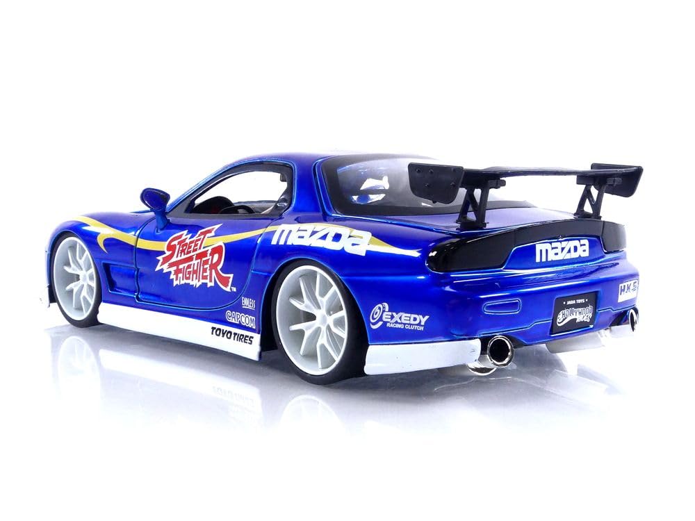 Jada Street Fighter 1:24 1993 Mazda RX-7 Die-Cast Car & 2.75" Chun-Li Figure, Toys for Kids and Adults(COD NOT AVAILABLE)