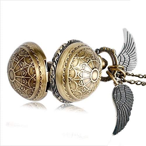 Harry Potter Vintage Winged Pocket Watch with Chain – Antique Style Quartz Watch for Men & Women