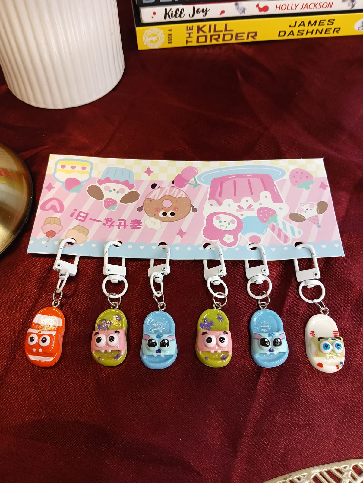 Cute Cartoon Phone Charm Set of 6 – Mini Shoe Phone Charms with Phone Hook | Kawaii Mobile Phone Charm Accessories for Phone Cases, Bags & Keys