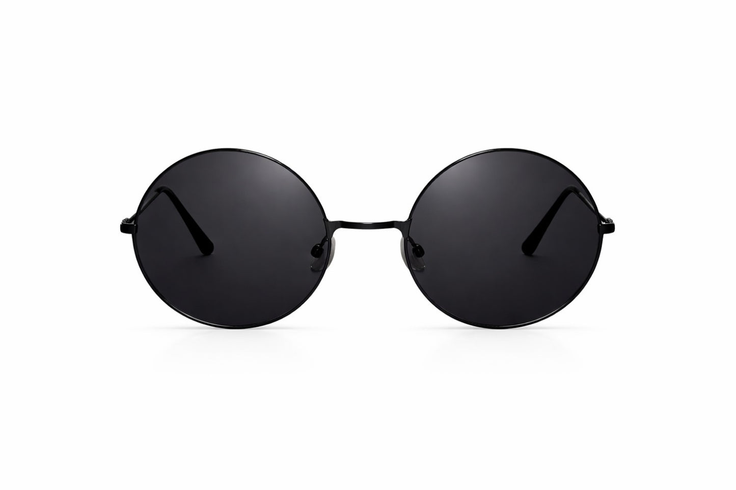 Round Black Sunglasses for Men & Women | UV Protection Stylish Metal Frame Sunglasses | Lightweight Retro Fashion Goggles