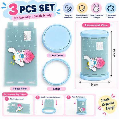 Cinnamoroll & Cute Bear Pen Stand Set of 10 Pieces, Colorful Plastic Pencil Holder & Desk Organizer for Kids, School & Stationery( Cod Not Available)