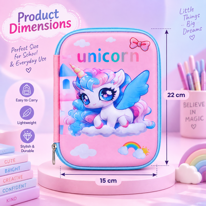 Unicorn Pencil Pouch for Girls – Pink Unicorn Pencil Case with Mesh Pocket & Pen Holders (Copy)