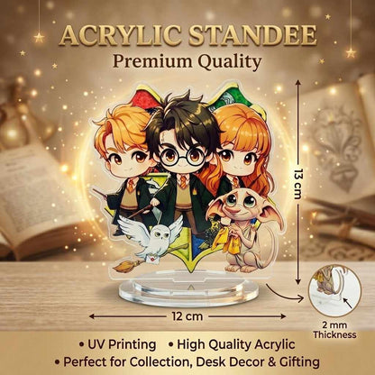 Harry Potter Gift Set Combo – Acrylic Standee, Magnetic Bookmarks, Sticker Sheets, Acrylic Keychain & Phone Grip | Wizard Collection Merchandise