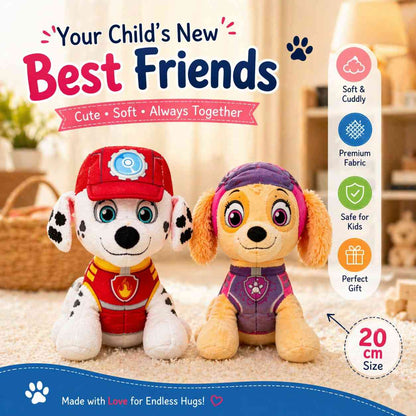 Marshall & Skye Plush Toy (20cm) – Cute Soft Dog Stuffed Toy for Kids, Girls, Boys & Gift Lovers Random 1 pcs
