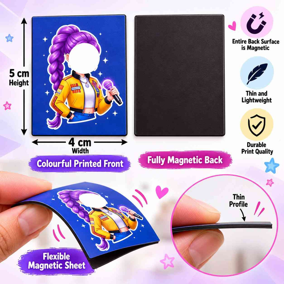 K POP Demon Hunters Kids Fridge Magnet Set, Refrigerator Magnets | Decorative Kitchen Magnets for Kids | Fun Collectible Gift & Home Décor (Pack of 20) 4x5 cm