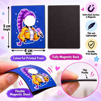 K POP Demon Hunters Kids Fridge Magnet Set, Refrigerator Magnets | Decorative Kitchen Magnets for Kids | Fun Collectible Gift & Home Décor (Pack of 20) 4x5 cm