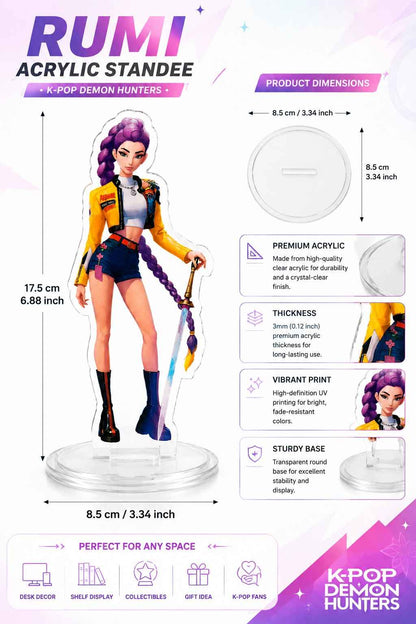 K- Pop Demon Hunters Acrylic Standee Figure 15cm (Rumi)