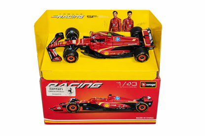 Ferrari SF-24 Formula 1 Diecast Model Car 55 1:43 Scale – Bburago Racing F1 Car Toy for Collectors & Kids