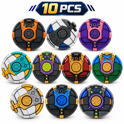 Transforming Spinner Robot Toy Set of 10 for Boys & Girls | 6 CM Plastic Spinning Toy (Random Design ) Cod Not Available