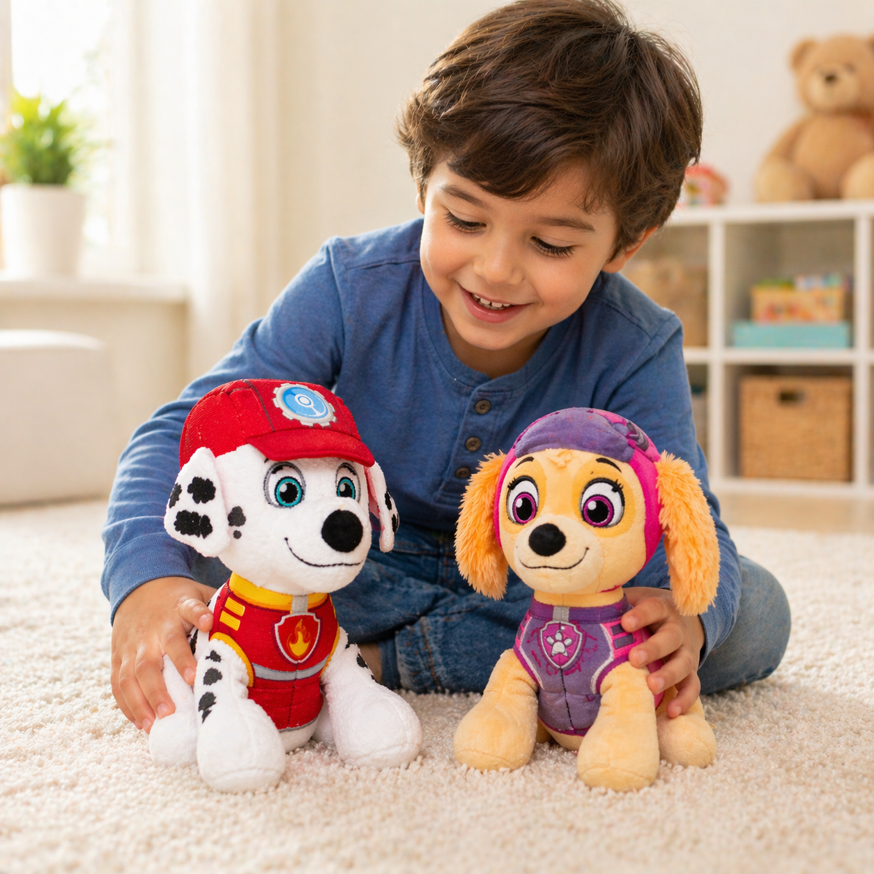 Marshall & Skye Plush Toy (20cm) – Cute Soft Dog Stuffed Toy for Kids, Girls, Boys & Gift Lovers Random 1 pcs