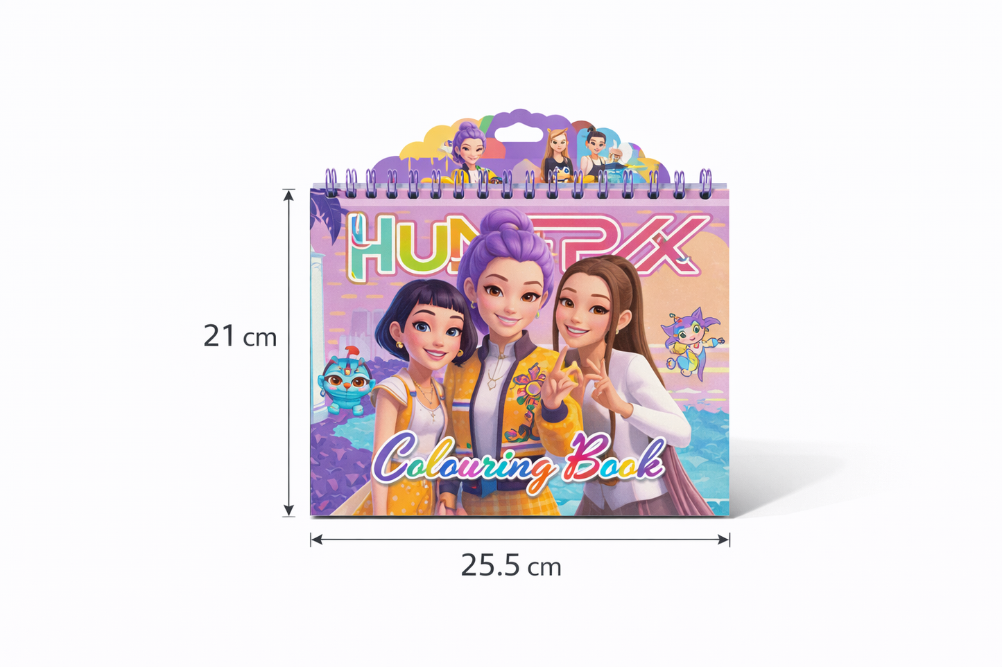 K Pop Demon Hunters Colouring Book (32 Pages) for Kids | Cartoon Coloring Book | Spiral Drawing Book | Creative Activity Gift for Boys & Girls