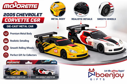 Majorette 2005 Chevrolet Corvette C6R Die-Cast Metal Hot Wheels Toy Car – 1:64 Scale Racing Model Car for Kids & Collectors (Yellow / White)COD NOT AVAILABLE