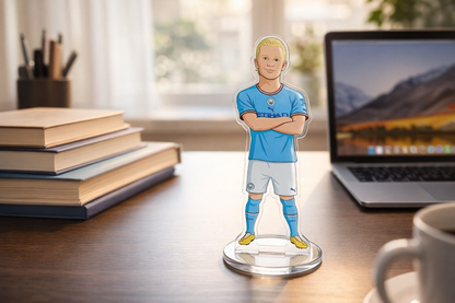 Football Player Acrylic Standee 15cm – Christopher Holroyd Cartoon Figure | Premium Transparent Desk Decor | Sports Fan Gift | Office & Room Decoration | Birthday Gift for Boys & Football Lovers