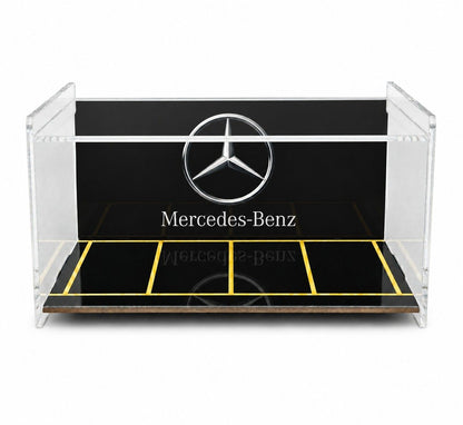 Mercedes-Benz Acrylic Garage Display Case for 1:64 Scale Die-Cast Cars | Premium Collector Showcase Display Stand | Dustproof Model Car Storage Organizer