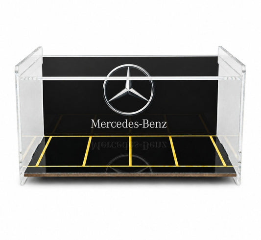 Mercedes-Benz Acrylic Garage Display Case for 1:64 Scale Die-Cast Cars | Premium Collector Showcase Display Stand | Dustproof Model Car Storage Organizer