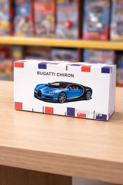 Bugatti Chiron 1:64 Scale Miniature Sports Car Model – Blue & Black Collectible Toy with Box | COD Not Available