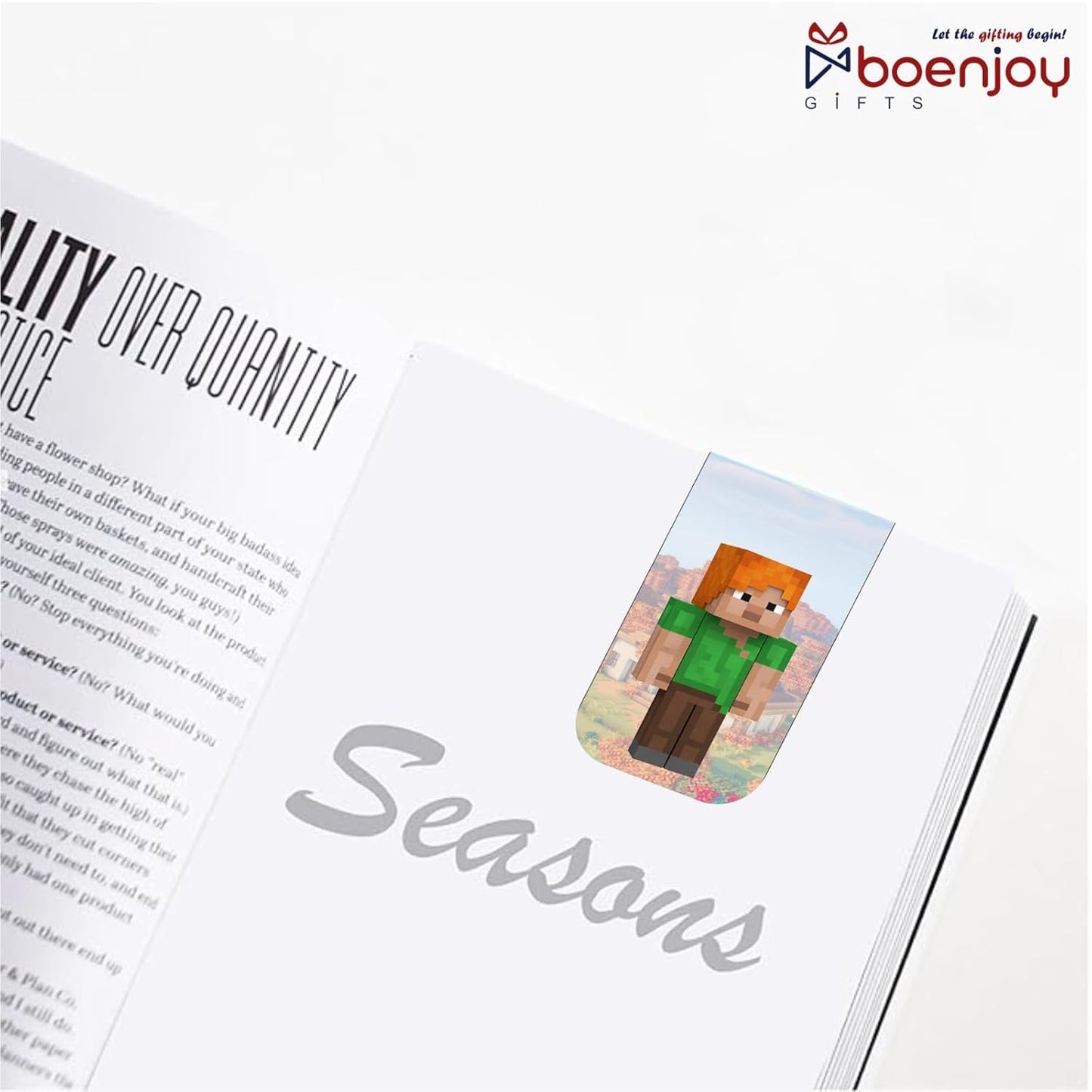 Mincraft Bookmark Set of 10-8 Magnetic Bookmarks + 2 Paper Bookmarks for Book Lovers, Aesthetic Bookmarks, Magnetic Bookmarks for Readers (11 x 2.9 cm)