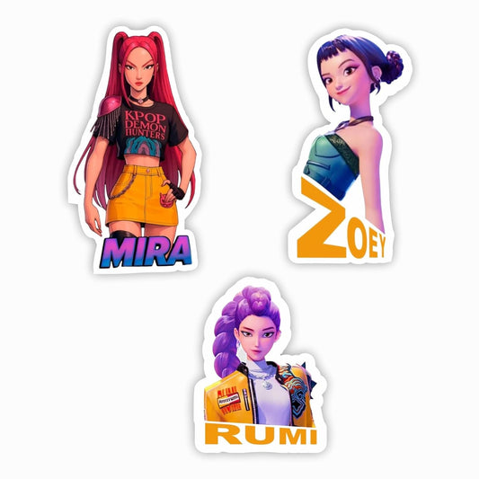 K-POP Demon MDF Wood Fridge Magnet Pack of 3 | Character Design | Strong Refrigerator Magnets | Anime & K-Pop Fan Collectible Decor
