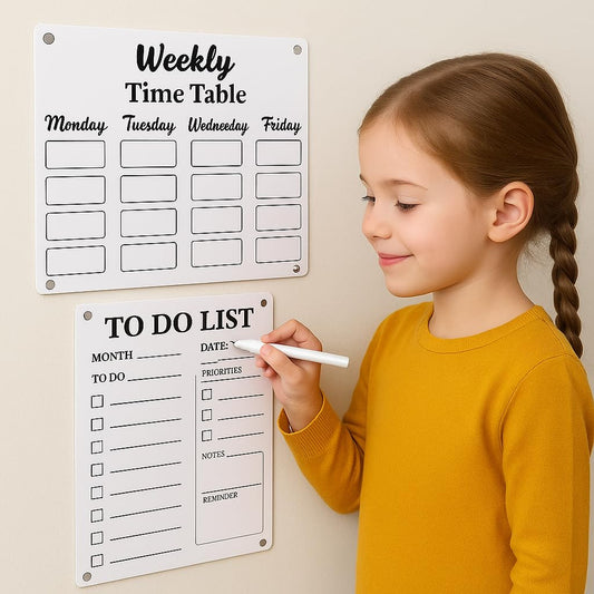 Magnetic Whiteboard Weekly Planner & to Do List | Double Sided Dry Erase Board