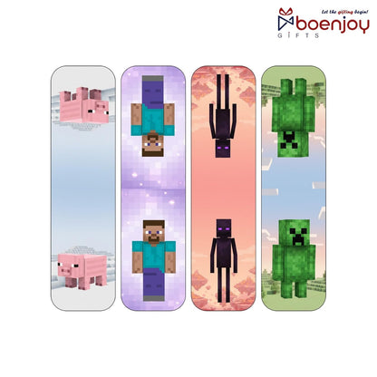 Mincraft Bookmark Set of 10-8 Magnetic Bookmarks + 2 Paper Bookmarks for Book Lovers, Aesthetic Bookmarks, Magnetic Bookmarks for Readers (11 x 2.9 cm)