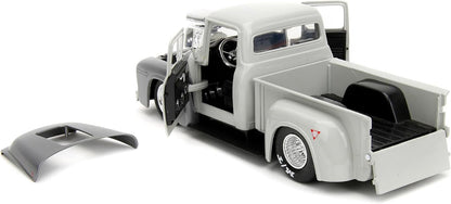 Jada Toys Street Fighter 1956 Ford Pickup 1:24 Die-Cast Model Car with Guile Figure, Opening Doors, Hood & Trunk, Collectible Vehicle for Kids & Fans(COD NOT AVAILABLE)