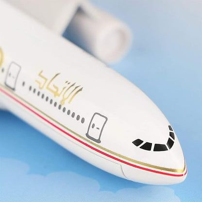 Etihad Airways, Airline Model Aircraft, Aeroplane Diecast Collection Decor, Highly Detailed Airways, 16 Cm, for Adult