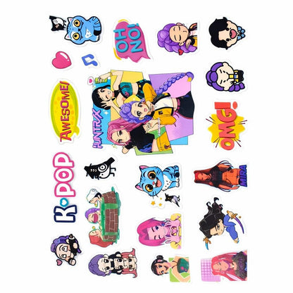 K POP Demon Hunters Sticker Notebook for Kids & Teens | Spiral Bound Sticker Book with Cute Demon Stickers | Reusable Scrapbook Diary for Girls Boys | Gift for Anime & Demon Fans (250 Stickers)
