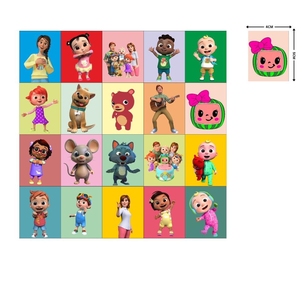 Cocomelon Kids Fridge Magnet Set, Refrigerator Magnets | Fun Collectible Gift & Home Décor (Pack of 20) 4x5 cm