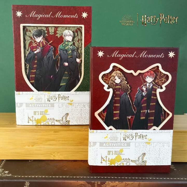 Harry Potter Hardcover Journal Diary, Vintage Writing Paper Notebook, 92 sheets Magnetic Cover (192 Pages) Size 5 * 7 inch (Hermiony & Ron)