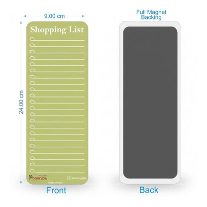 Magnetic Shopping List for Fridge, Dry Erase Board with Marker, 24x9 cm Kitchen Notepad, Grocery List Organiser, Personal Organisers, to Do List, Green