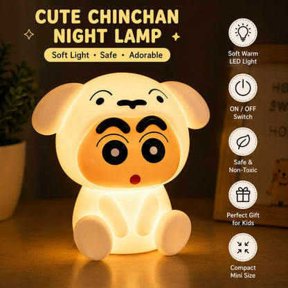 Shinchan Night Lamp for Kids | Soft Warm LED Light | Compact Bedside Table Lamp | Decorative Night Light