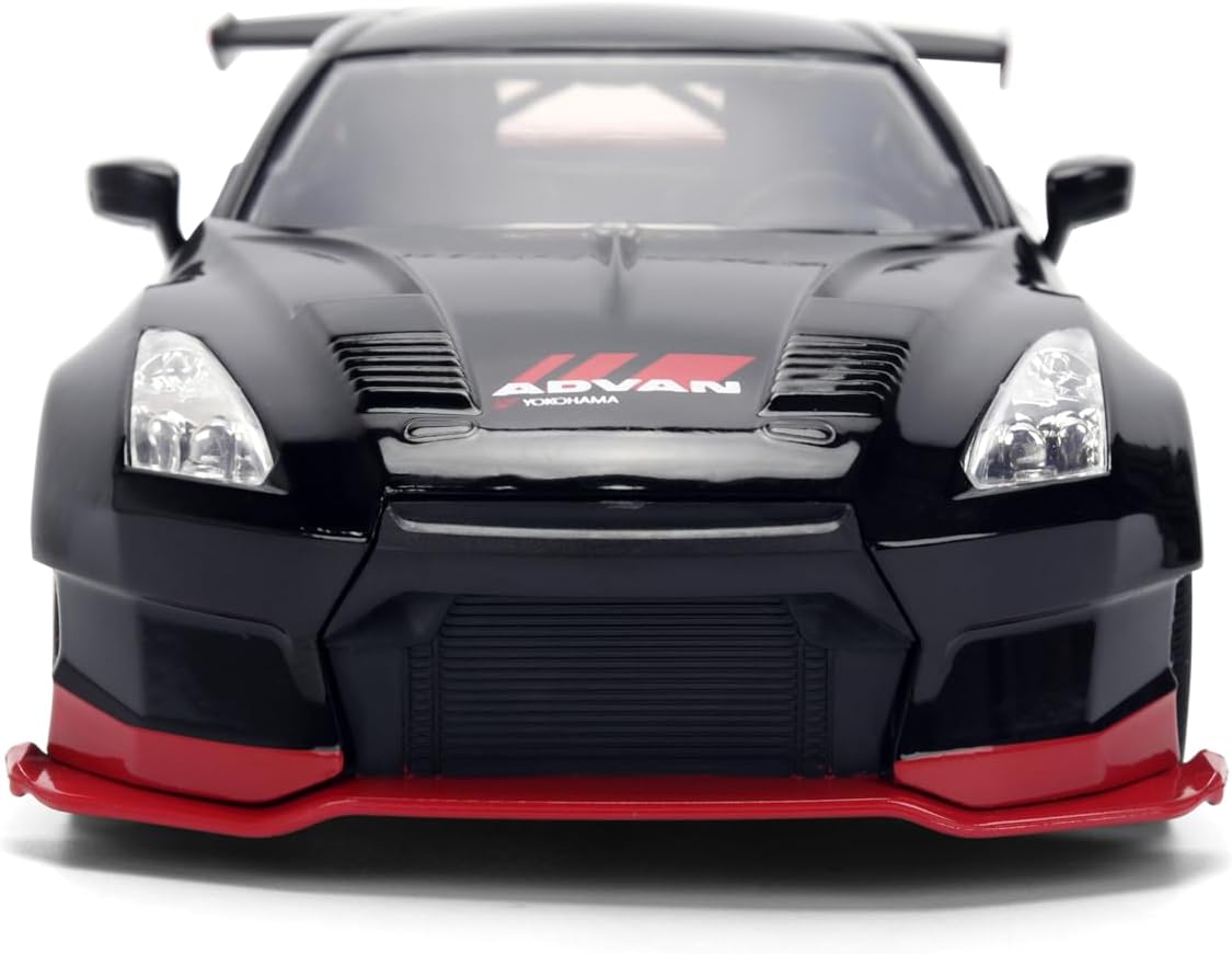 Jada 2009 Nissan GT-R Ben Sopra HSK Advan, Black/Red Toys 37022-1/24 Scale Diecast Model Car( COD NOT AVAILABLE)
