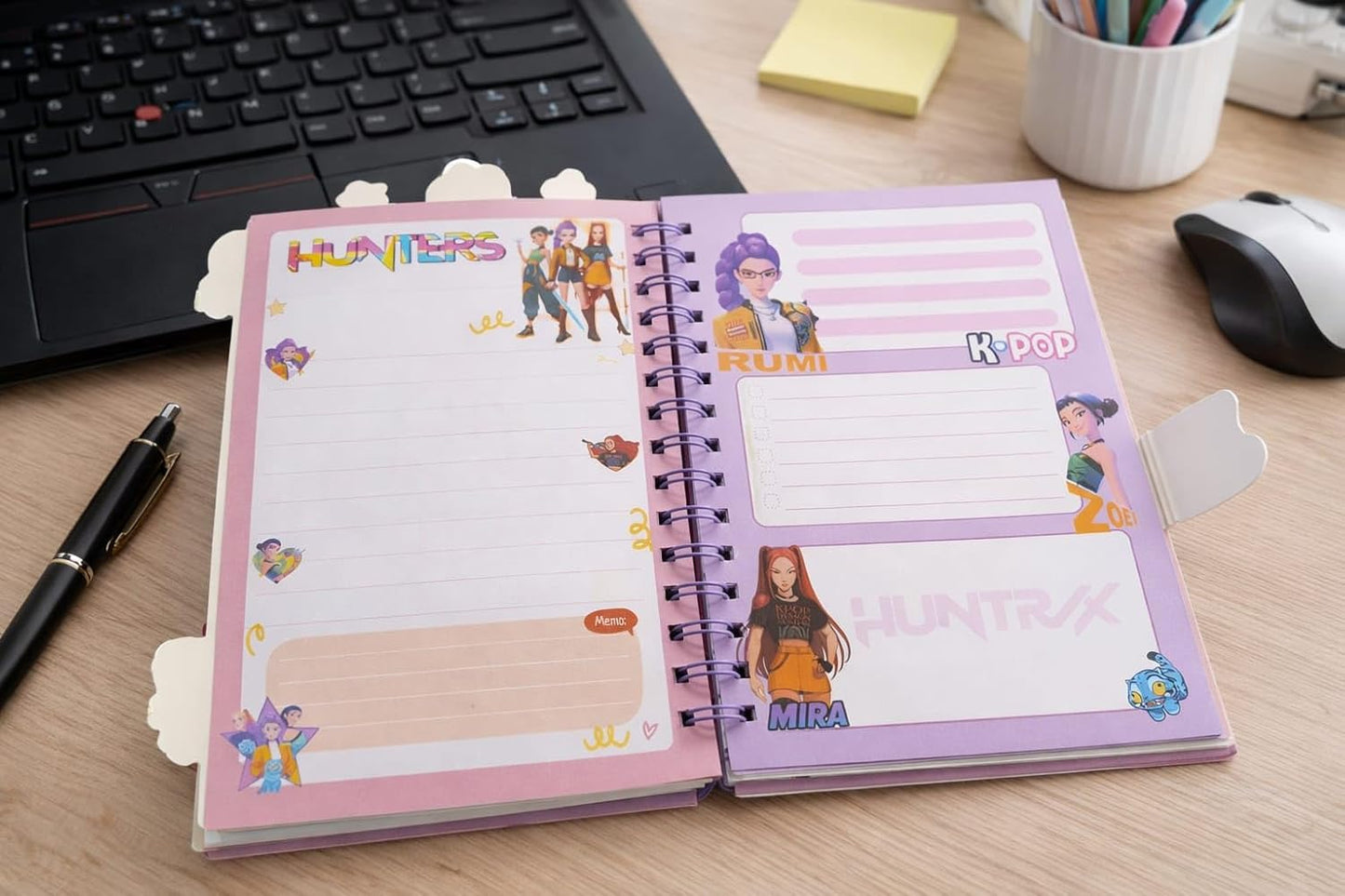 K-POP Demon Hunter Anime A5 Spiral Notebook | Premium Hard Cover Writing Journal | Cute Demon Diary for Teens Girls Boys | Birthday Gift