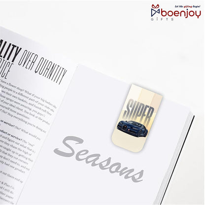 Super Cars Bookmark Set of 10-8 Magnetic Bookmarks + 2 Paper Bookmarks for Book Lovers, Aesthetic Bookmarks, Magnetic Bookmarks for Readers (11 x 2.9 cm)