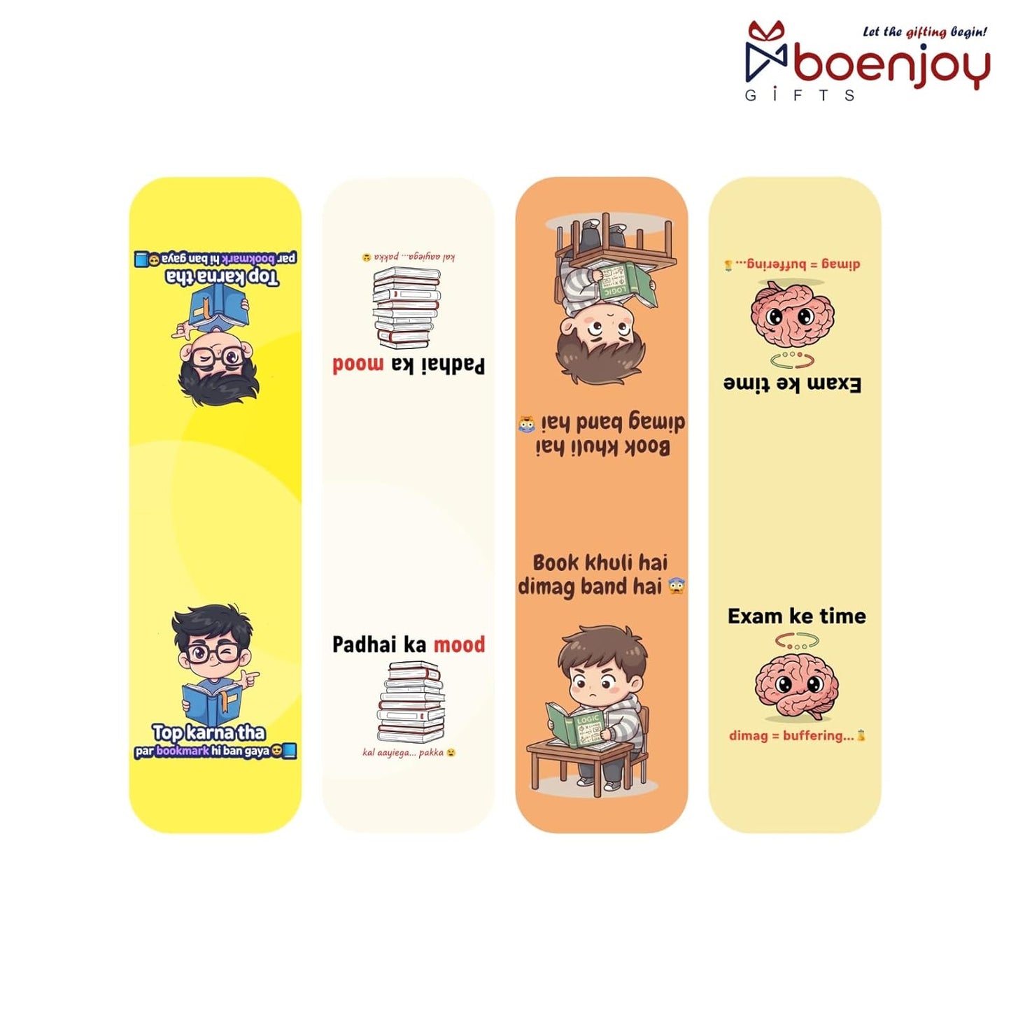 Exam Mode Bookmark Set of 10-8 Magnetic Bookmarks + 2 Paper Bookmarks for Book Lovers, Aesthetic Bookmarks, Magnetic Bookmarks for Readers (11 x 2.9 cm)