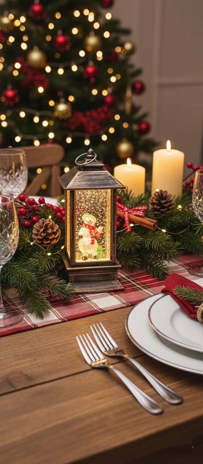 Pink Bear Snow Globe, 10 cm Christmas Decoration | NO Light & NO Music | Cute Snow Globe Decoration for Home, Table & Gift | Warm LED Look | Holiday Xmas Decor for Kids & Adults (Copy)