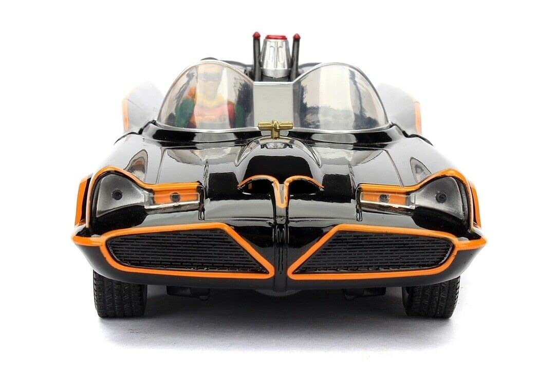 Jada Toys 98259 1966 Classic TV Series Batmobile With Batman And Robin Figures 1/24 Scale Diecast Model, Multicolor ( COD NOT AVAILABLE)