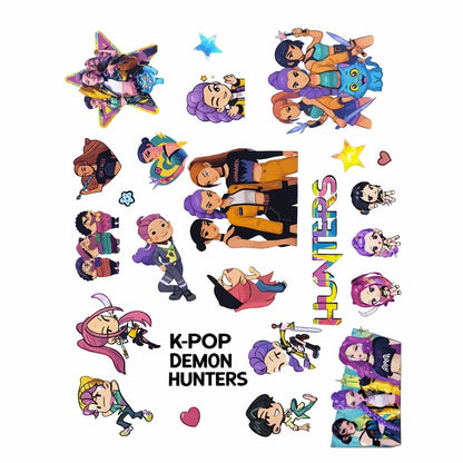 K POP Demon Hunters Sticker Notebook for Kids & Teens | Spiral Bound Sticker Book with Cute Demon Stickers | Reusable Scrapbook Diary for Girls Boys | Gift for Anime & Demon Fans (250 Stickers)