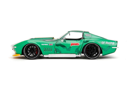 Jada Street Fighter 1:24 1969 Chevrolet Corvette Stingray ZL1 & 2.75" Cammy Figure, Toys for Kids and Adults( COD NOT AVAILABLE)