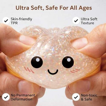 Cute Glittery Dumpling Style Soft Squeeze Toy with Storage Case | Random 1 Pc ( Cod not Available)