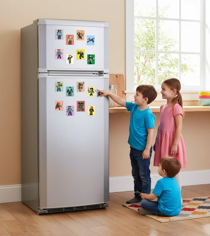 Minecraft Kids Fridge Magnet Set, Refrigerator Magnets | Fun Collectible Gift & Home Décor (Pack of 20) 4x5 cm