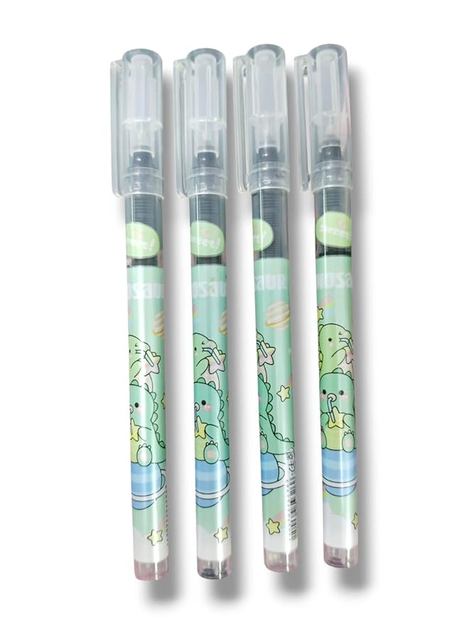 4Pcs Dinosaur Pens Cute Pens 0.5mm Black Pen