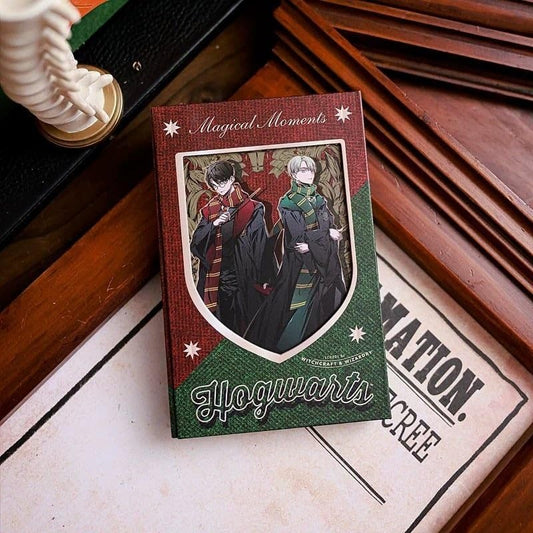 Harry Potter Hardcover Journal Diary, Vintage Writing Paper Notebook, 92 sheets Magnetic Cover (192 Pages) Size 5 * 7 inch (Harry & Malfoy)